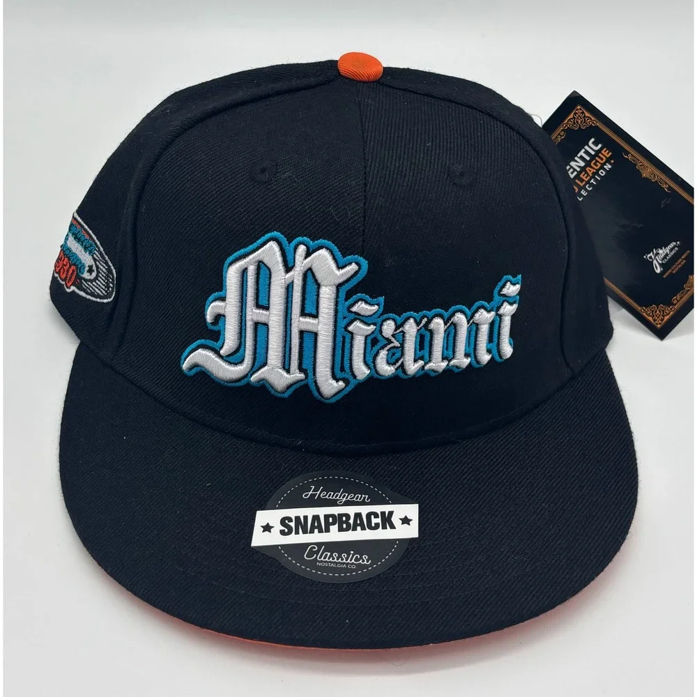 Headgear Classics Miami Giants Black Youth Snapback Hat Negro League